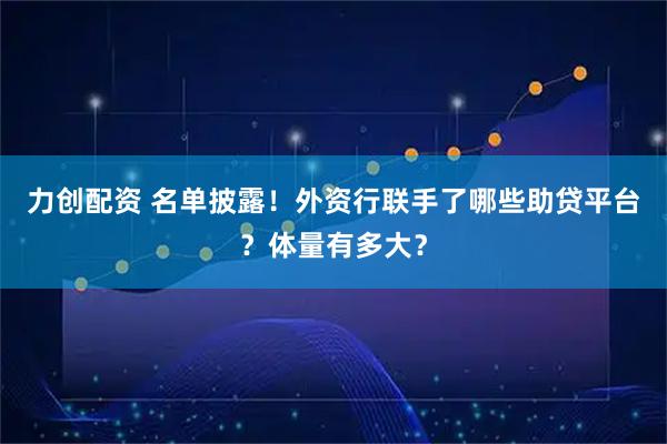 力创配资 名单披露！外资行联手了哪些助贷平台？体量有多大？